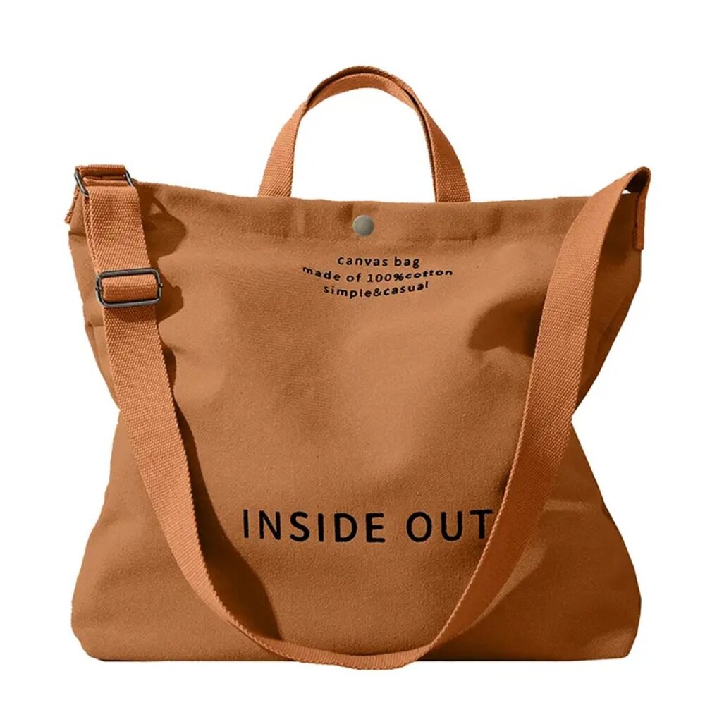 Canvas Material Tote Bag With Adjustable Shoulder Strap And Magnetic Closure, Ur